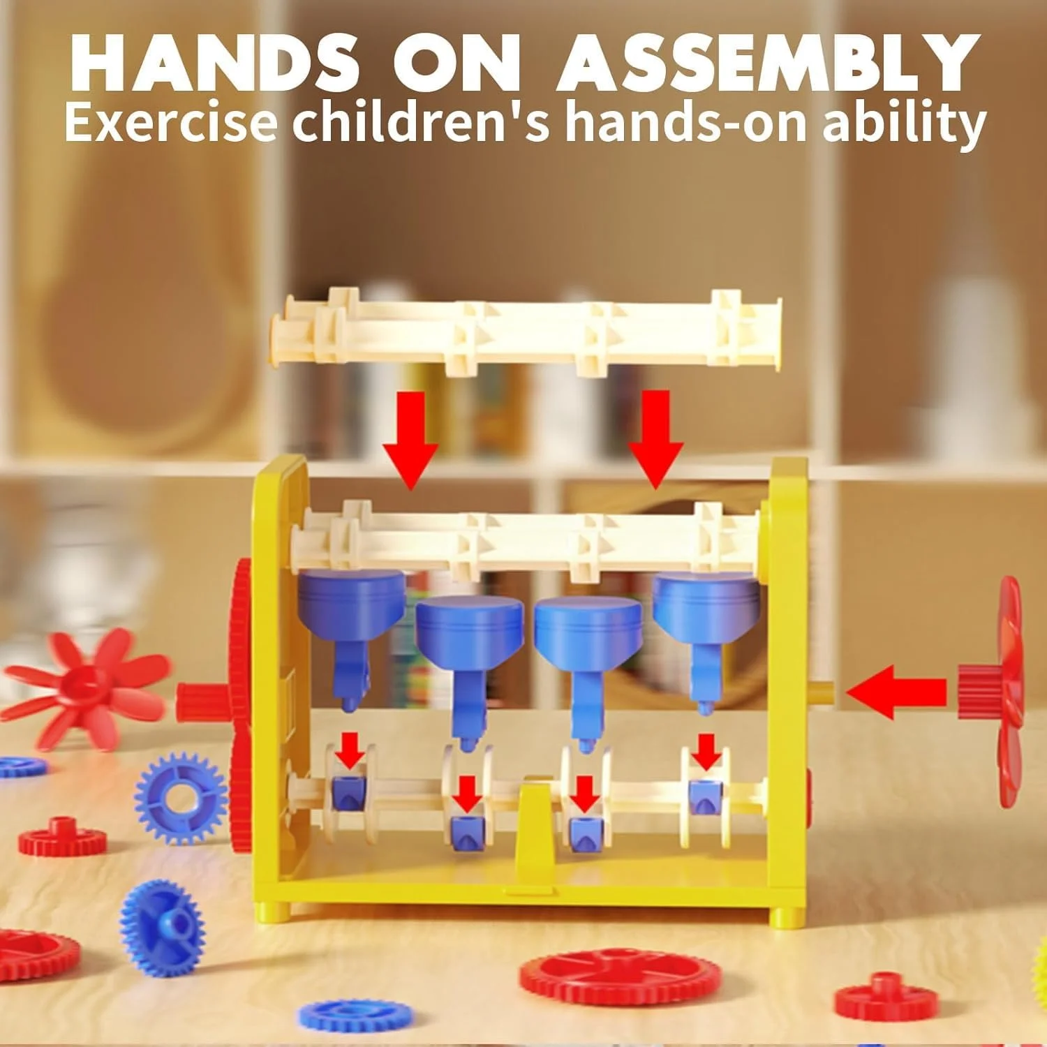 اسباب بازی ساخت موتور، کیت ساخت آموزشی STEM، اسباب بازی توسعه مغز کودکان، مجموعه مدل موتور کارکردی برای یادگیری شناختی، بازی مهندسی ساخت و ساز برای پسران و دختران 3-12 ساله، زرد اسباب بازی ساخت موتور، کیت ساخت آموزشی STEM، اسباب بازی توسعه مغز کودکان، مجموعه مدل موتور کارکردی برای یادگیری شناختی، بازی مهندسی ساخت و ساز برای پسران و دختران 3-12 ساله، زرد