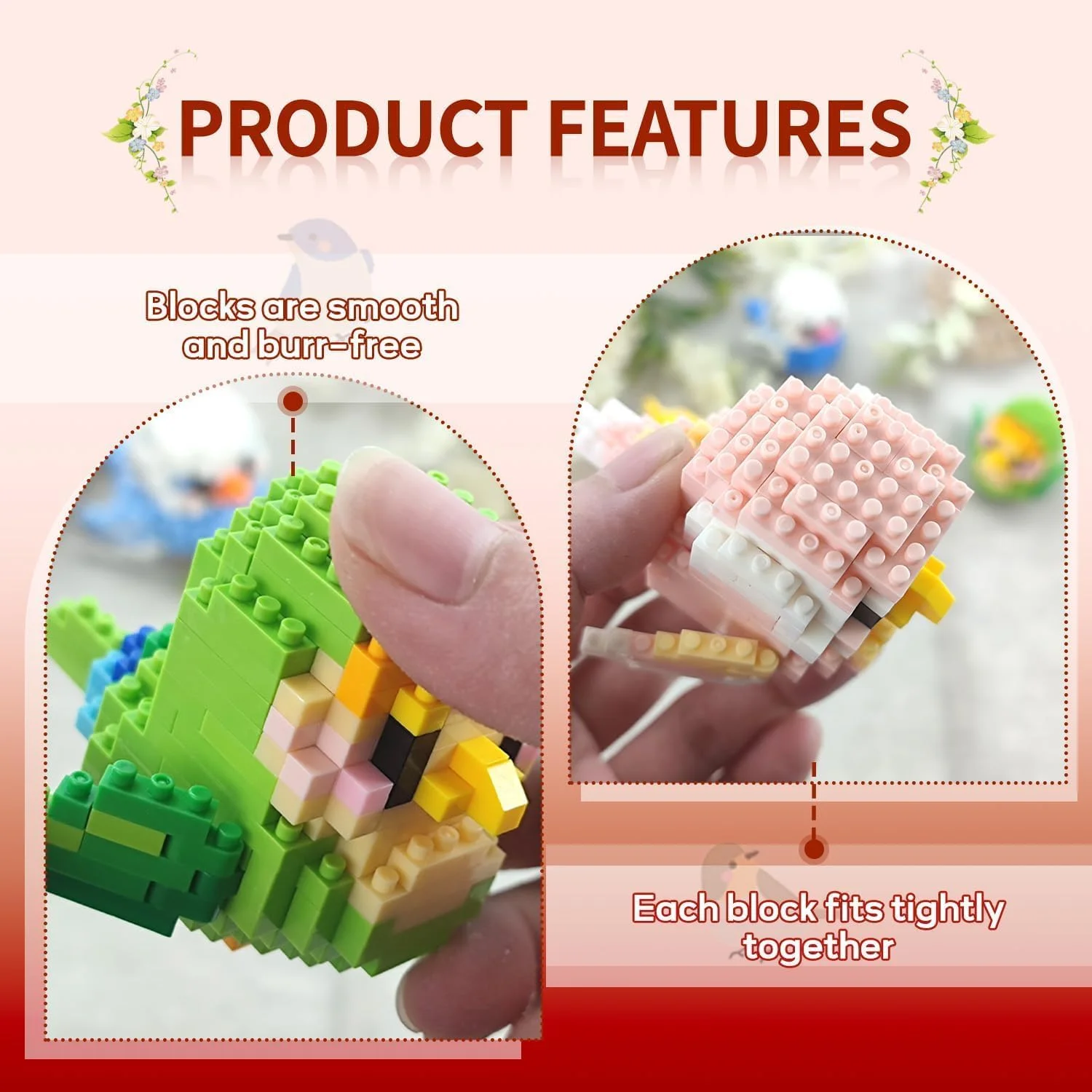 مجموعه ساختنی طوطی میکرو، اسباب بازی ساختنی مینی با طرح طوطی برای کودکان 6 تا 12 سال، اسباب بازی های ساختنی سرگرم کننده، کیت های ساختنی آموزشی با رنگ های زنده، طراحی مدل پرنده خلاقانه (بیش از 250 قطعه)