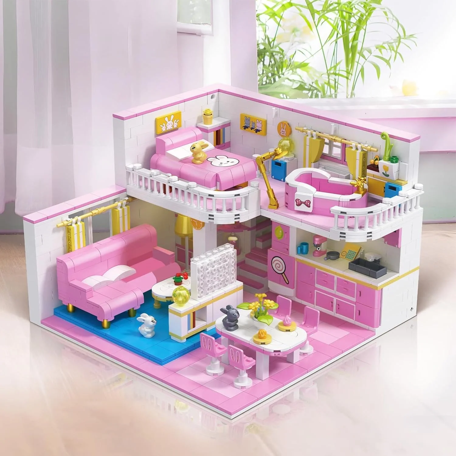 مجموعه ساختنی خانه دوستان، 1096 قطعه مینی آجری خلاقانه برای کودکان دختر و پسر 8 سال به بالا، بلوک های ساختنی آموزشی STEM، هدیه تولد و روز کودک برای نوجوانان