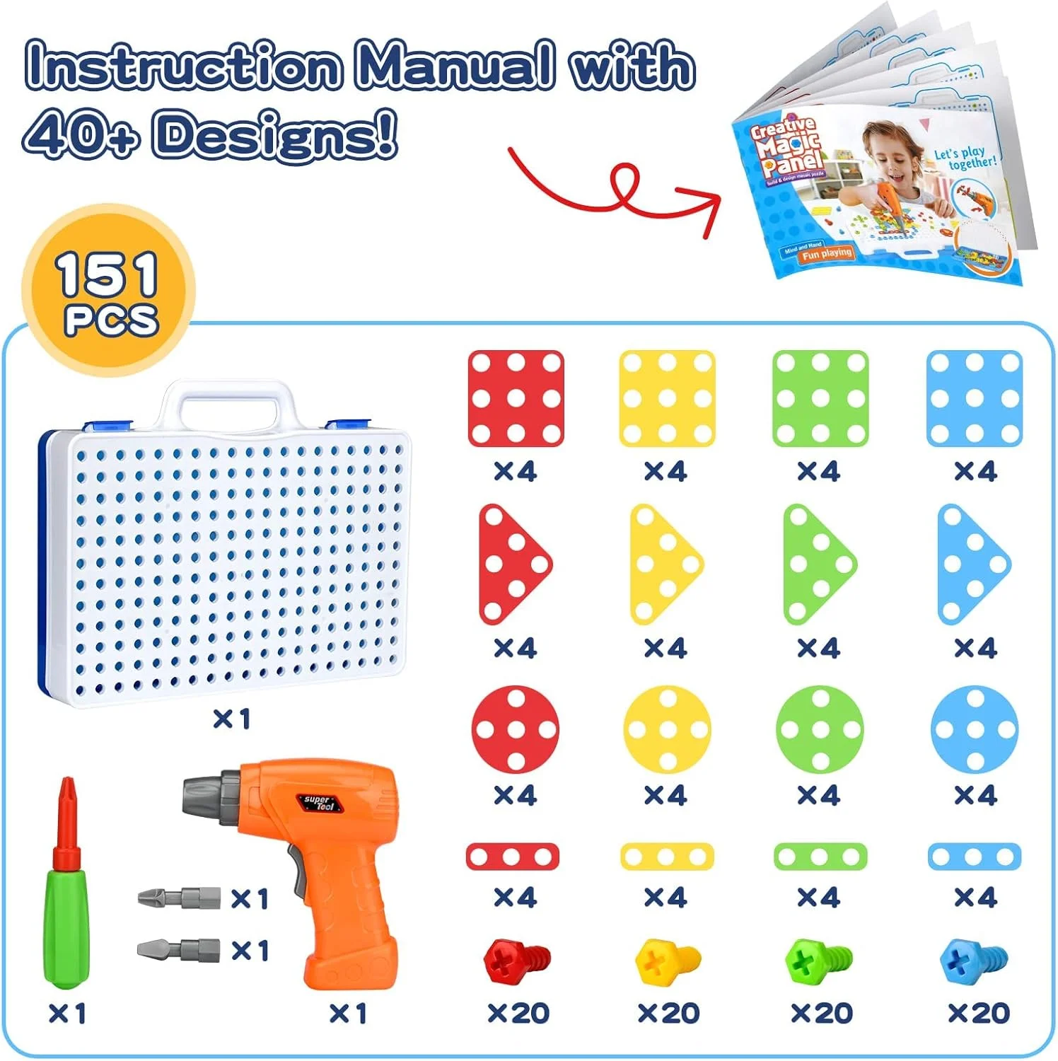 اسباب بازی های ساختنی سه بعدی TERRIFI برای کودکان، اسباب بازی های پازلی کودکان، اسباب بازی طراحی و دریل برای کودک، بازی های ساخت و ساز با دریل اسباب بازی، کیت های ساخت مهندسی خلاقانه، اسباب بازی های STEM برای کودکان 3، 4، 5 و 6 ساله اسباب بازی های ساختنی سه بعدی TERRIFI برای کودکان، اسباب بازی های پازلی کودکان، اسباب بازی طراحی و دریل برای کودک، بازی های ساخت و ساز با دریل اسباب بازی، کیت های ساخت مهندسی خلاقانه، اسباب بازی های STEM برای کودکان 3، 4، 5 و 6 ساله