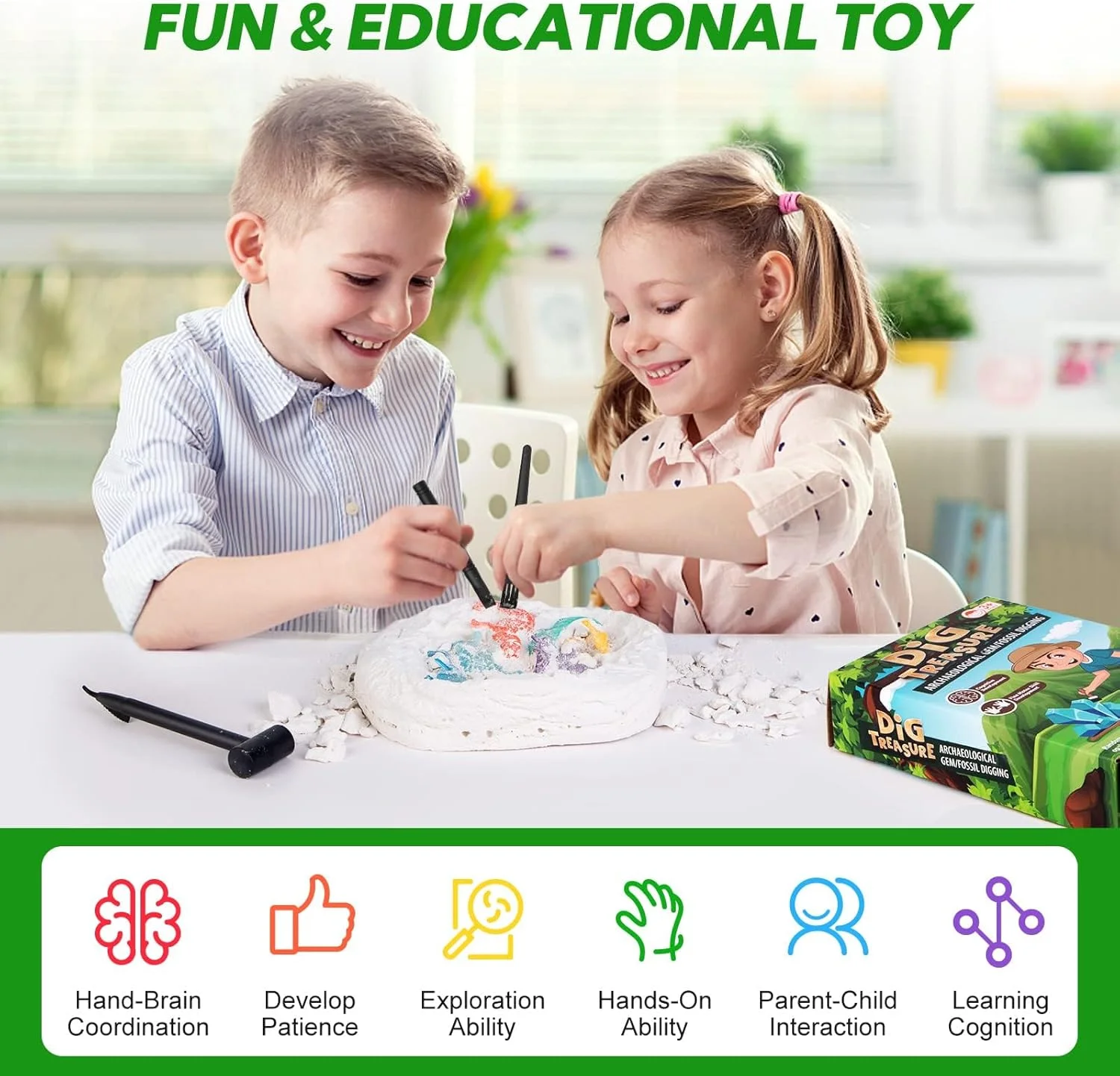 کیت حفاری دایناسور TERRIFI: کیت علمی آموزشی DIY برای کودکان، دایناسورهای واقعی منحصر به فرد را حفاری کنید، اسباب بازی ایده آل برای پسران و دختران کیت حفاری دایناسور TERRIFI: کیت علمی آموزشی DIY برای کودکان، دایناسورهای واقعی منحصر به فرد را حفاری کنید، اسباب بازی ایده آل برای پسران و دختران
