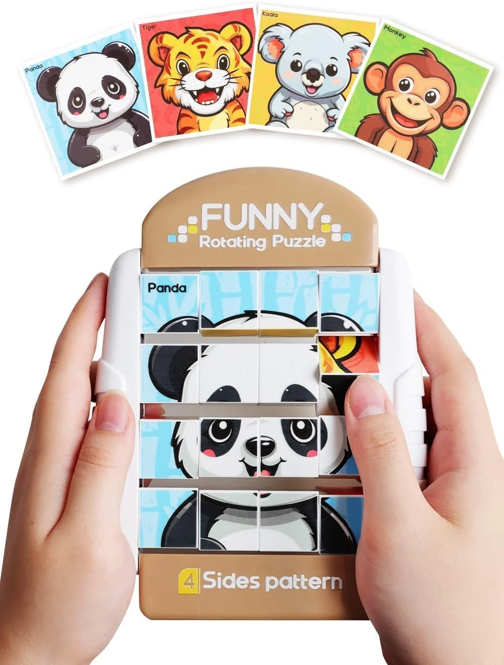 پازل چرخشی برای کودکان نوپا 2-4 سال، اسباب بازی فکری برای کودکان 4-6 سال، بازی فعالیت های مسافرتی برای سفر جاده ای و هواپیما، هدیه توسعه مهارت های حرکتی ظریف برای پسران و دختران - حیوانات (16 تکه، چند رنگ)