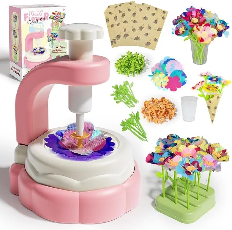 اسباب بازی دسته گل پارچه ای، کیت های کاردستی DIY برای کودکان - اسباب بازی بازار گل، دسته گل خود را بسازید، هنر و کاردستی برای دختران نوپا 4 5 6 7 8 ساله، فعالیت آموزشی هدایای پیش دبستانی
