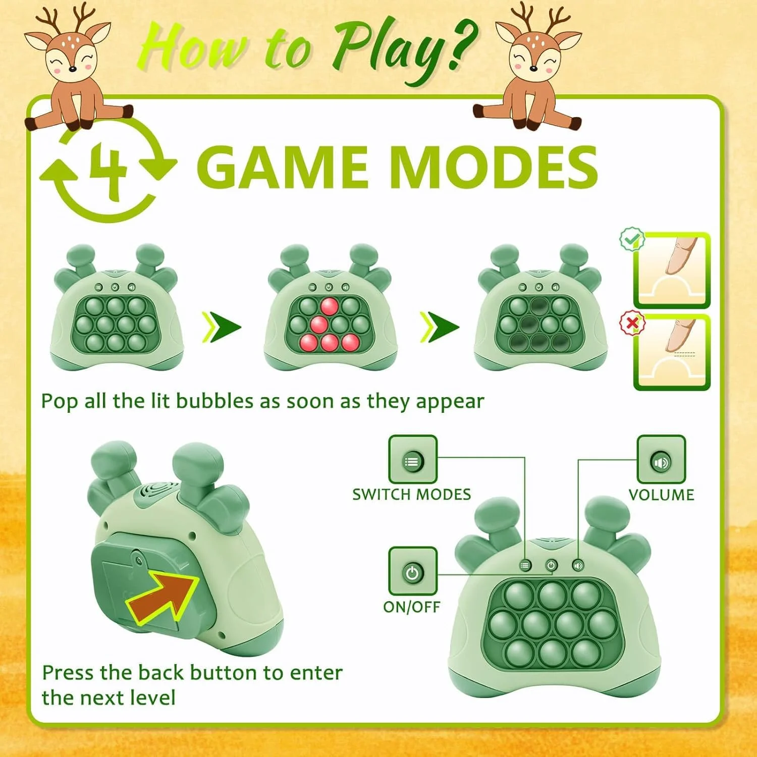 اسباب بازی دستی برای کودکان و بزرگسالان، اسباب بازی فشاری، بازی فشاری سریع، دستگاه بازی پازلی، بازی حبابی ضد استرس با نور، حالت های مختلف بازی، هدیه تولد برای کودکان (سبز) اسباب بازی دستی برای کودکان و بزرگسالان، اسباب بازی فشاری، بازی فشاری سریع، دستگاه بازی پازلی، بازی حبابی ضد استرس با نور، حالت های مختلف بازی، هدیه تولد برای کودکان (سبز)