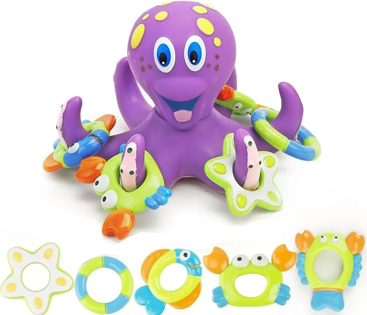 اسباب بازی حمام کودک تریفای، اسباب بازی وان اختاپوس برای کودکان نوپا 1-3 ساله، بازی های استخر شناور، اسباب بازی های آبی برای شنا برای پسران و دختران