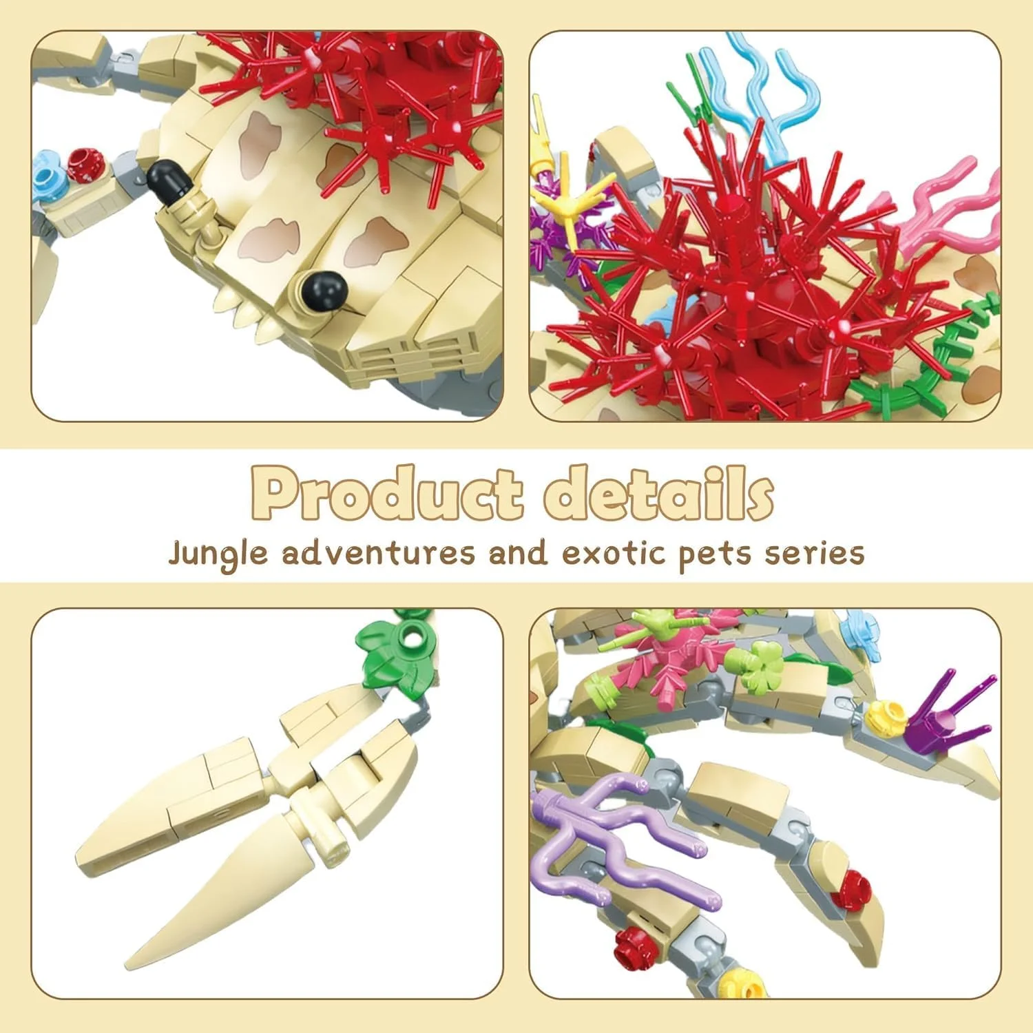 میکرو آجر، مجموعه ساختنی اسباب بازی گیاهان حیوانات اقیانوسی خرچنگ، مدل بلوک های مجموعه گیاه شناسی حیوانات برای اسباب بازی های نوجوانان، دکوراسیون منزل و هنر اداری هدیه خلاقانه، 441 قطعه میکرو آجر، مجموعه ساختنی اسباب بازی گیاهان حیوانات اقیانوسی خرچنگ، مدل بلوک های مجموعه گیاه شناسی حیوانات برای اسباب بازی های نوجوانان، دکوراسیون منزل و هنر اداری هدیه خلاقانه، 441 قطعه