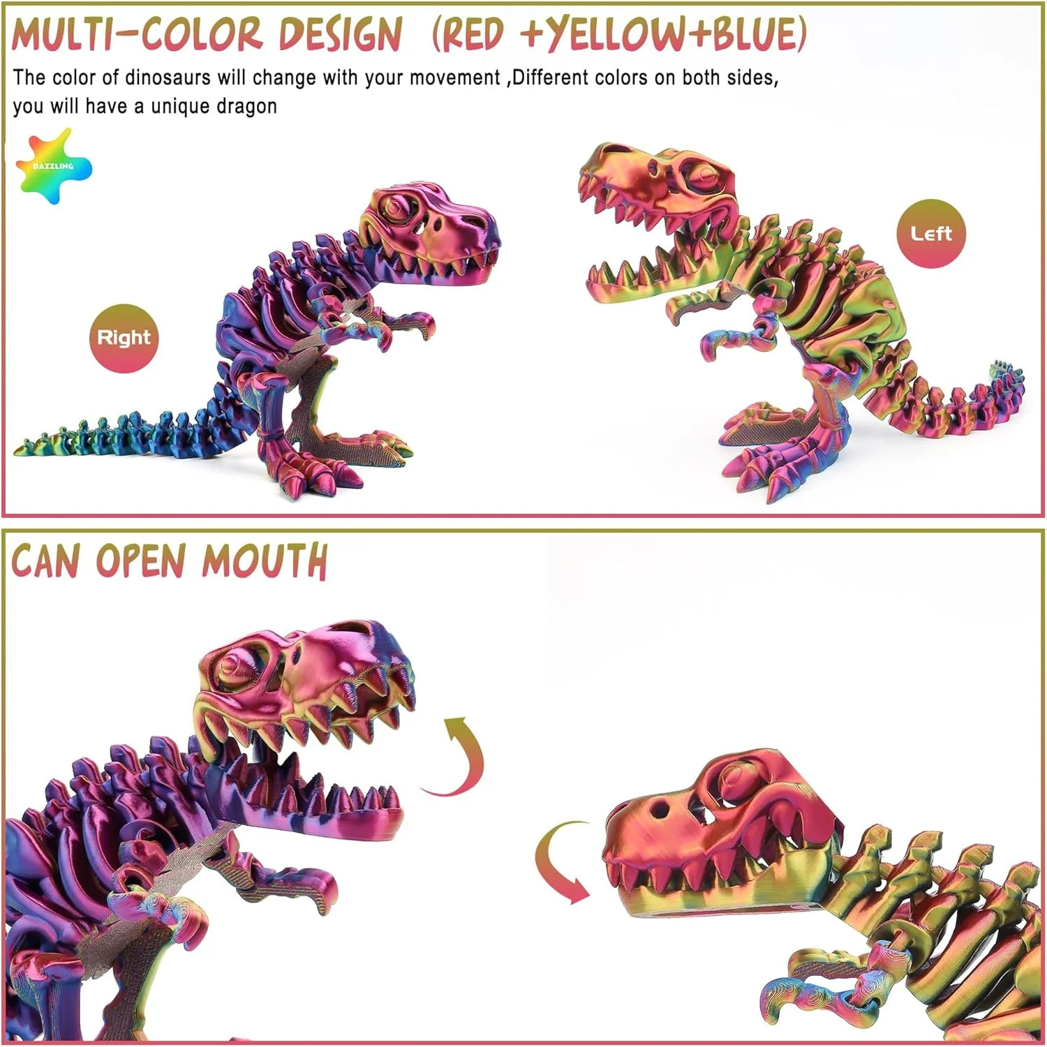 مدل اسکلت تیرکس مفصلی با استخوانهای دایناسور چاپ سهبعدی با مفاصل انعطافپذیر، اژدها و دایناسور چاپ سهبعدی، اسباببازی ضد استرس برای بزرگسالان و کودکان، دکوری برای منزل و محل کار مدل اسکلت تیرکس مفصلی با استخوانهای دایناسور چاپ سهبعدی با مفاصل انعطافپذیر، اژدها و دایناسور چاپ سهبعدی، اسباببازی ضد استرس برای بزرگسالان و کودکان، دکوری برای منزل و محل کار