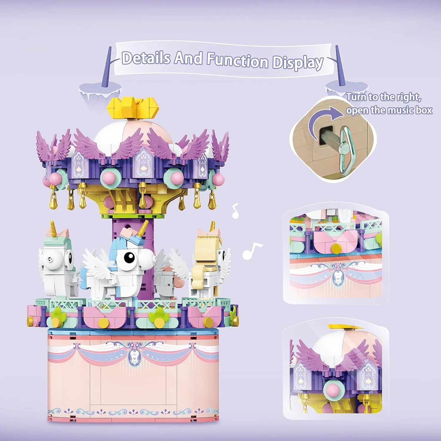 اسباب بازی ساختنی جعبه موسیقی، مجموعه ساخت چرخشی کاروسل DIY با 874 قطعه برای کودکان و بزرگسالان، اسباب بازی بلوک STEM، هدیه تولد ایده آل برای پسران و دختران 8 9 10 11 12 ساله اسباب بازی ساختنی جعبه موسیقی، مجموعه ساخت چرخشی کاروسل DIY با 874 قطعه برای کودکان و بزرگسالان، اسباب بازی بلوک STEM، هدیه تولد ایده آل برای پسران و دختران 8 9 10 11 12 ساله