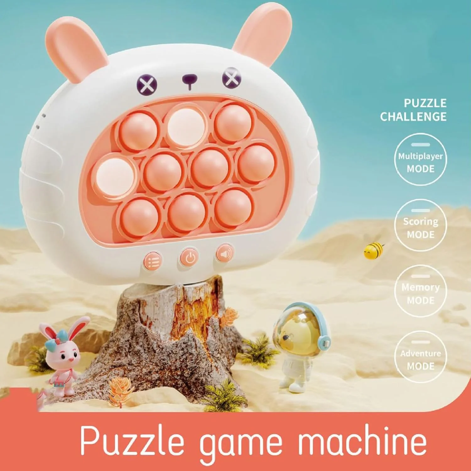 اسباب بازی های خلاقانه کاهش استرس، دستگاه بازی پازلی دکمه ای - اسباب بازی سرگرم کننده برای کودکان و بزرگسالان، هدیه مهمانی (خرگوش صورتی) اسباب بازی های خلاقانه کاهش استرس، دستگاه بازی پازلی دکمه ای - اسباب بازی سرگرم کننده برای کودکان و بزرگسالان، هدیه مهمانی (خرگوش صورتی)