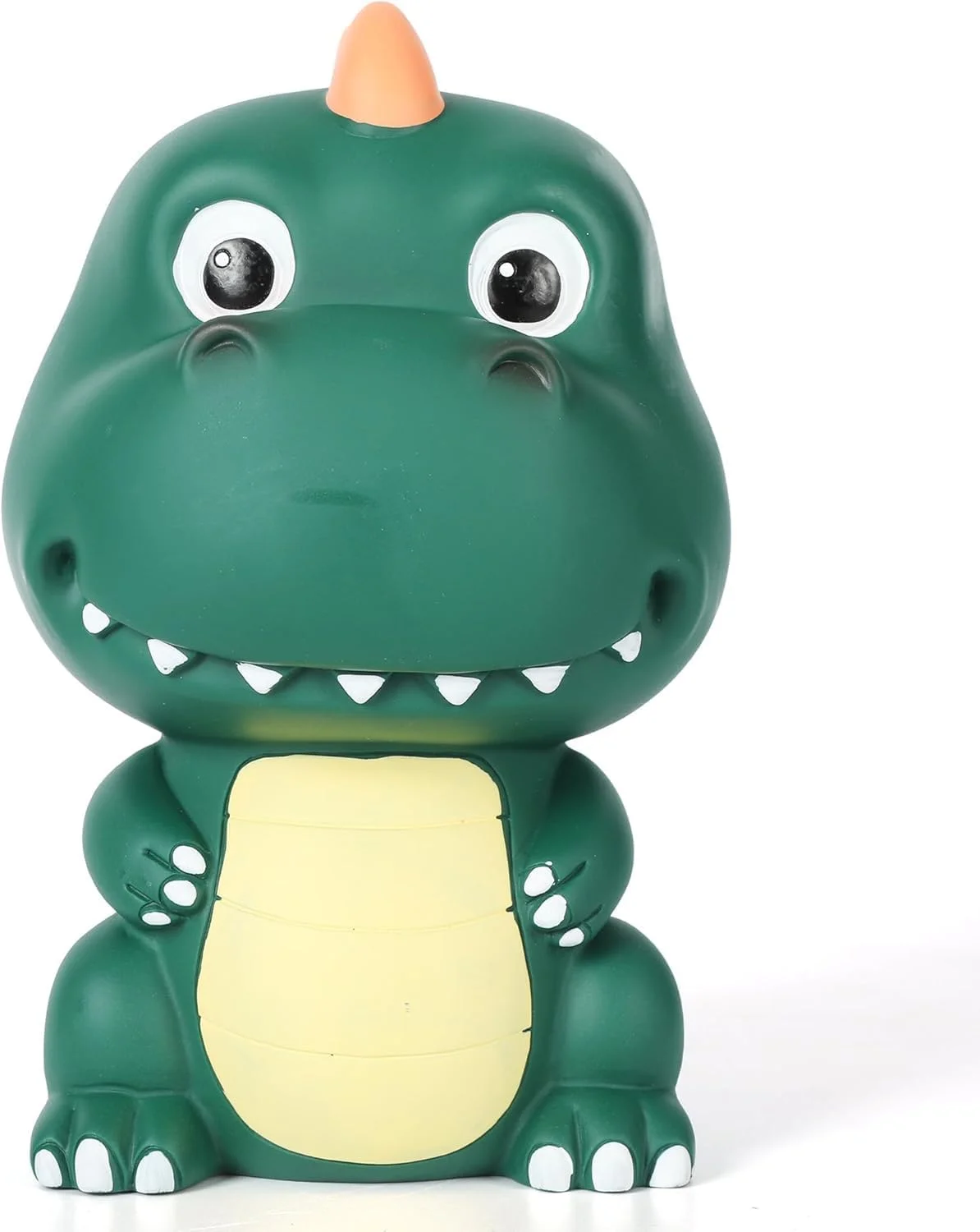 قلک دایناسور، قلک تی رکس ضد ضربه PVC با سر بزرگ، جعبه پس انداز آموزشی برای کودکان پسر و دختر، هدیه تولد و کریسمس، سبز تیره