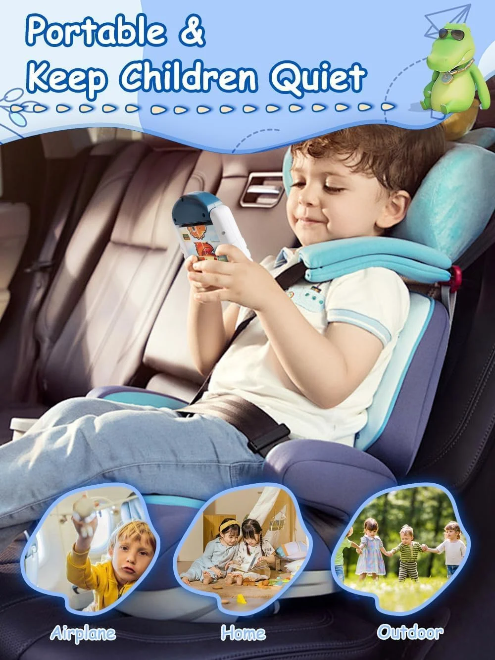 پازل های چرخشی برای کودکان 2 تا 6 سال - پازل دایناسور 16 تکه، اسباب بازی های مسافرتی و جاده ای، بازی مهارتی حرکتی ظریف، فعالیت های هواپیما، هدیه تولد پسران و دختران (چند رنگ)