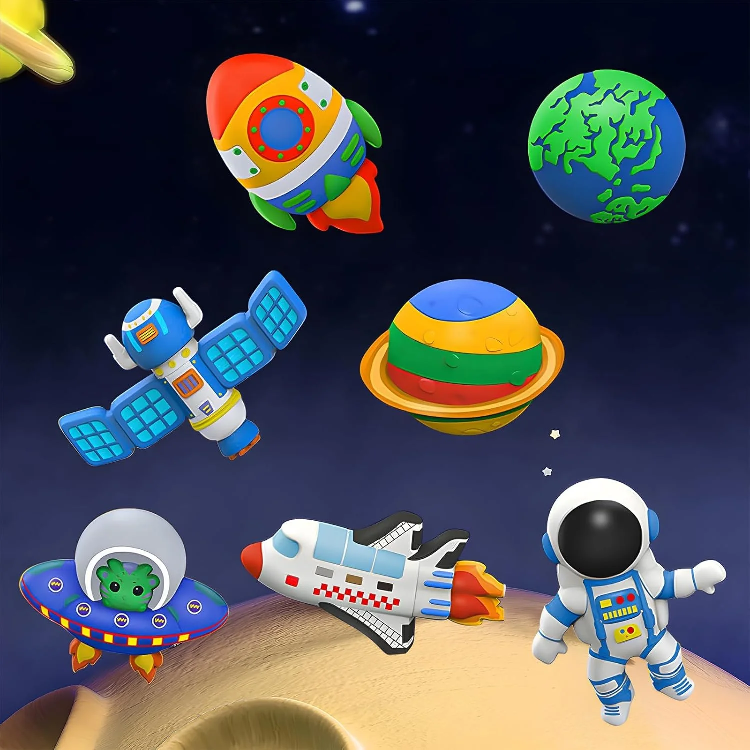 ست هنری و کاردستی کودکان - کیت نقاشی DIY، پروژه های STEM، مجسمه های رنگ آمیزی خودتان، کیت نقاشی سرامیک برای کودکان - هدیه روز کودک، تولد، جشنواره برای اسباب بازی DIY سن 4-6، 8-12، 6-8 (فضا)