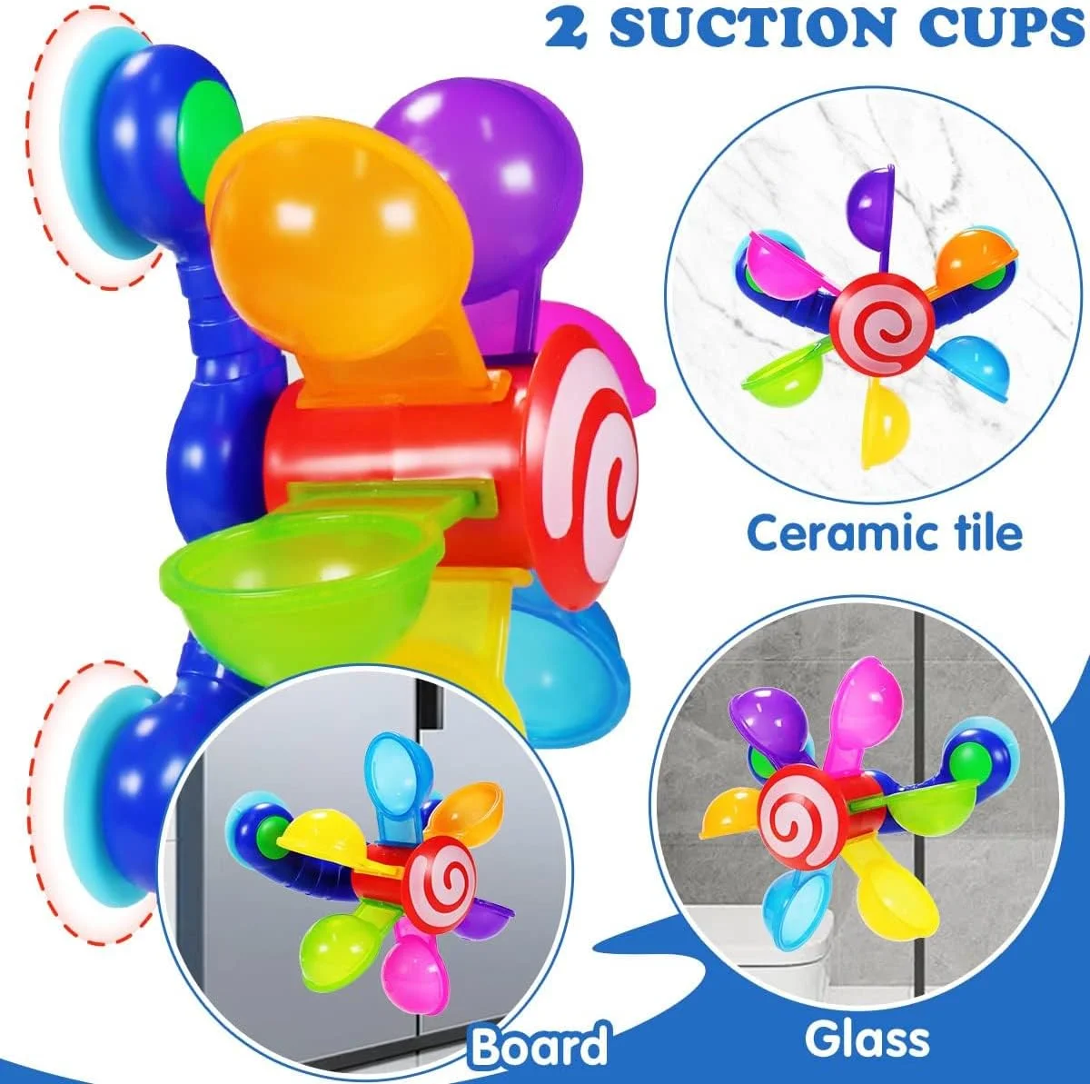 اسباب بازی حمام آسیاب بادی TERRIFI برای کودکان 1، 2، 3 و 4 ساله، اسباب بازی آبشاری با فنجان های مکش، اسباب بازی های حمام سرگرم کننده با ملاقه آب برای پسران و دختران 1-4 ساله اسباب بازی حمام آسیاب بادی TERRIFI برای کودکان 1، 2، 3 و 4 ساله، اسباب بازی آبشاری با فنجان های مکش، اسباب بازی های حمام سرگرم کننده با ملاقه آب برای پسران و دختران 1-4 ساله