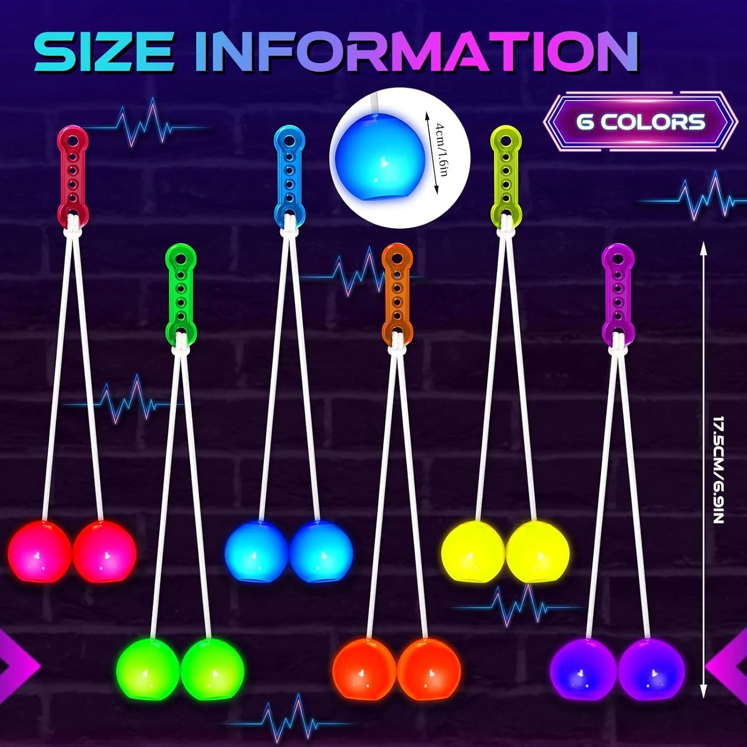 اسباب بازی توپ های چرخشی لاتو لاتو TERRIFI، 6 عدد توپ کلاکرز، بازی تمرینی تعادل کودکان، هدیه های مهمانی اسباب بازی توپ های چرخشی لاتو لاتو TERRIFI، 6 عدد توپ کلاکرز، بازی تمرینی تعادل کودکان، هدیه های مهمانی