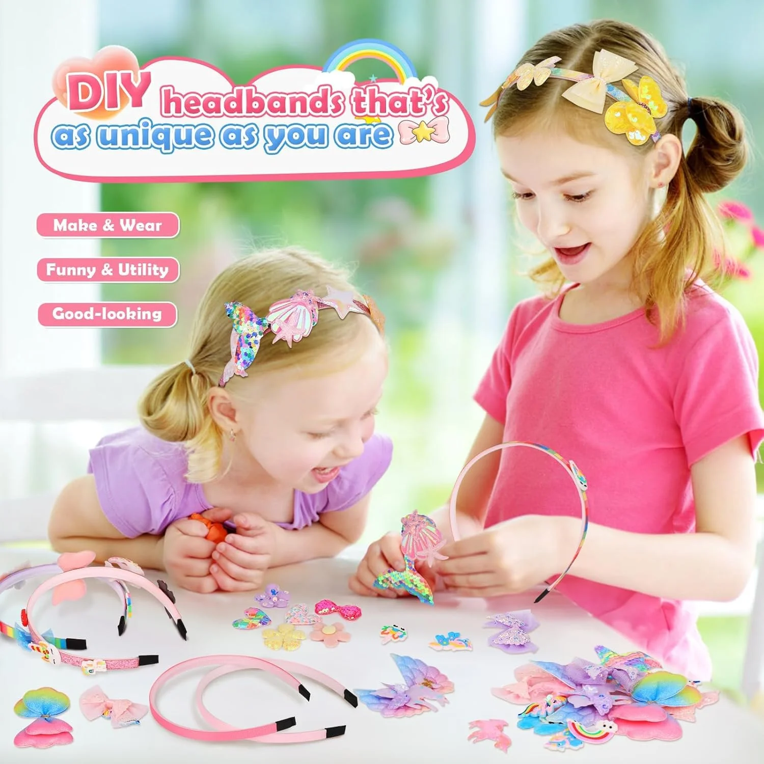 ست لوازم جانبی مو، هدیه تک شاخ برای دختران 3-8 ساله، اسباب بازی های سرگرم کننده برای دختران 3-8 ساله، ست کاردستی خلاقانه DIY برای کودکان، برای دختران ست لوازم جانبی مو، هدیه تک شاخ برای دختران 3-8 ساله، اسباب بازی های سرگرم کننده برای دختران 3-8 ساله، ست کاردستی خلاقانه DIY برای کودکان، برای دختران