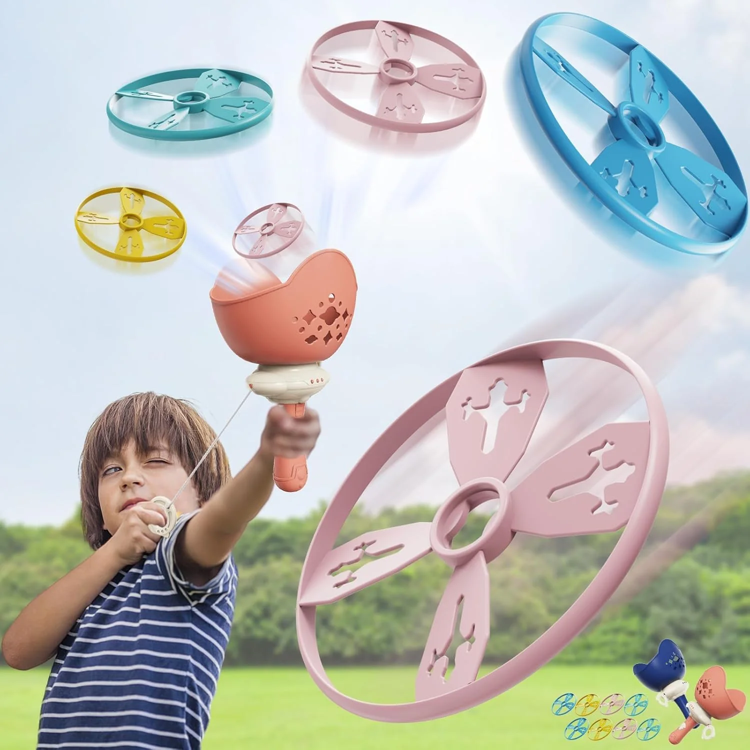 اسباب بازی پرتابگر دیسک پرنده 2 عددی - بازی دستی گرفتن دیسک پرنده، اسباب بازی اژدهای بامبوی پرتابی با خط کششی، 2 پرتابگر و 8 بشقاب پرنده، بازی های آموزشی سرگرم کننده در فضای باز برای کودکان 3-8 سال اسباب بازی پرتابگر دیسک پرنده 2 عددی - بازی دستی گرفتن دیسک پرنده، اسباب بازی اژدهای بامبوی پرتابی با خط کششی، 2 پرتابگر و 8 بشقاب پرنده، بازی های آموزشی سرگرم کننده در فضای باز برای کودکان 3-8 سال