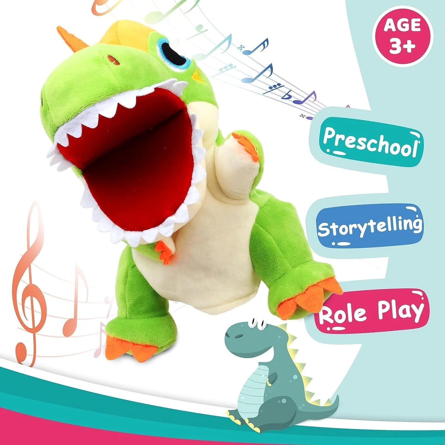 عروسک دستی دایناسور تیرکس پولیشی با دهان متحرک، اسباببازی حیوانات پر شده برای ایفای نقش خلاقانه، قصهگویی، بازی تخیلی، تئاتر عروسکی آموزشی، هدیه تولد برای کودکان نوپا، سبز عروسک دستی دایناسور تیرکس پولیشی با دهان متحرک، اسباببازی حیوانات پر شده برای ایفای نقش خلاقانه، قصهگویی، بازی تخیلی، تئاتر عروسکی آموزشی، هدیه تولد برای کودکان نوپا، سبز