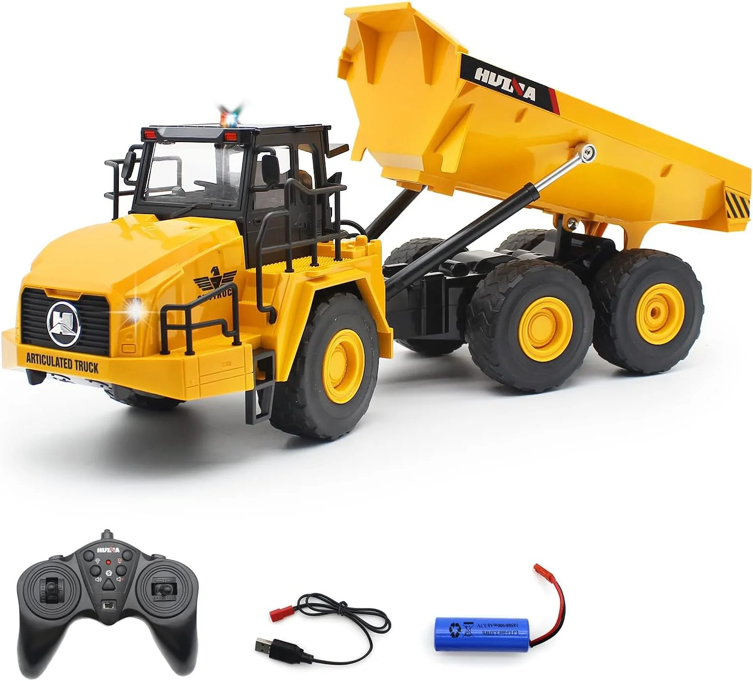 اسباب بازی کامیون کمپرسی کنترلی مقیاس 1:16، ماشین های اسباب بازی ساختمانی کنترلی 11 کاناله با چراغ ها/صداها، کامیون کمپرسی واقعی، هدیه ایده آل برای پسران 4-12 ساله و بالاتر