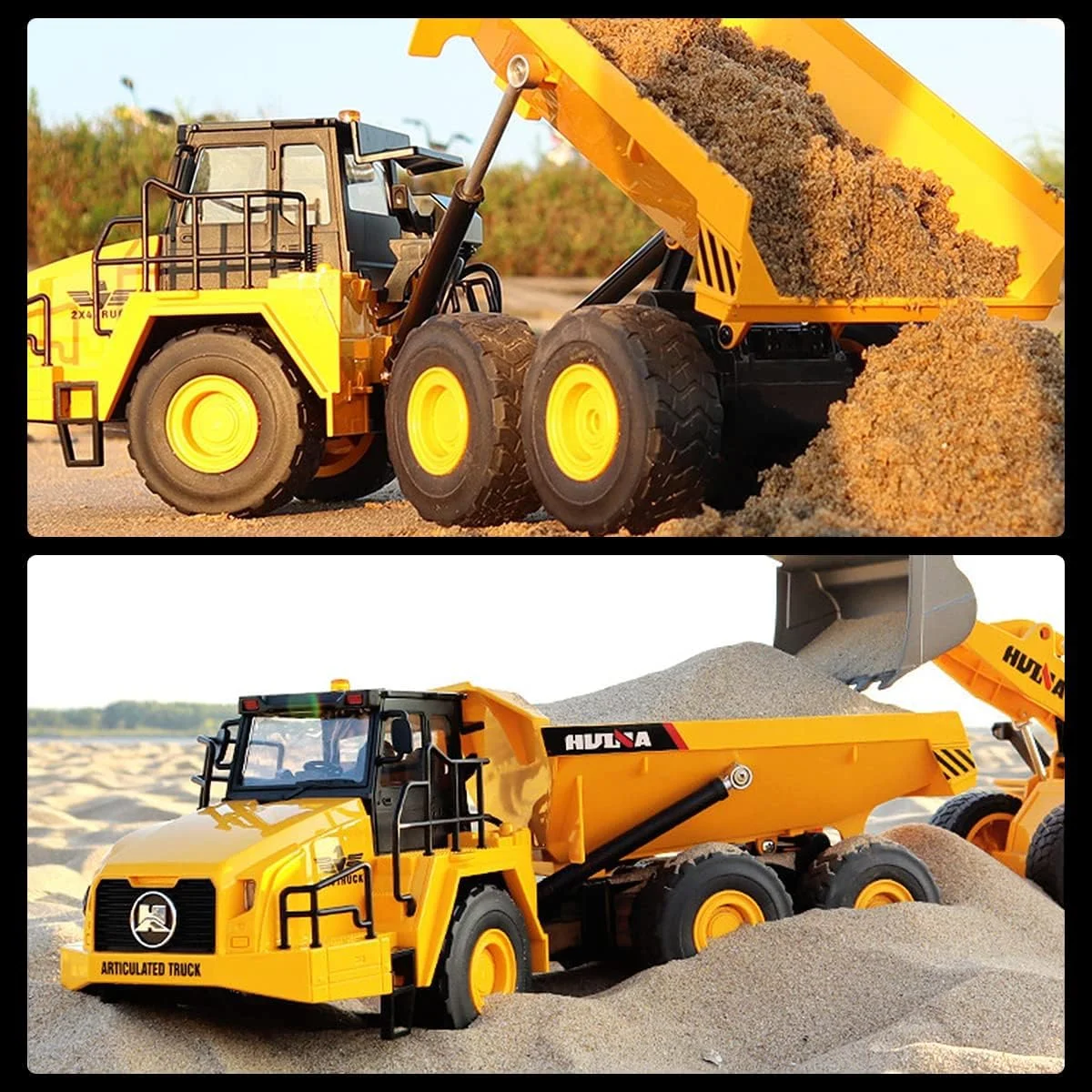 اسباب بازی کامیون کمپرسی کنترلی مقیاس 1:16، ماشین های اسباب بازی ساختمانی کنترلی 11 کاناله با چراغ ها/صداها، کامیون کمپرسی واقعی، هدیه ایده آل برای پسران 4-12 ساله و بالاتر