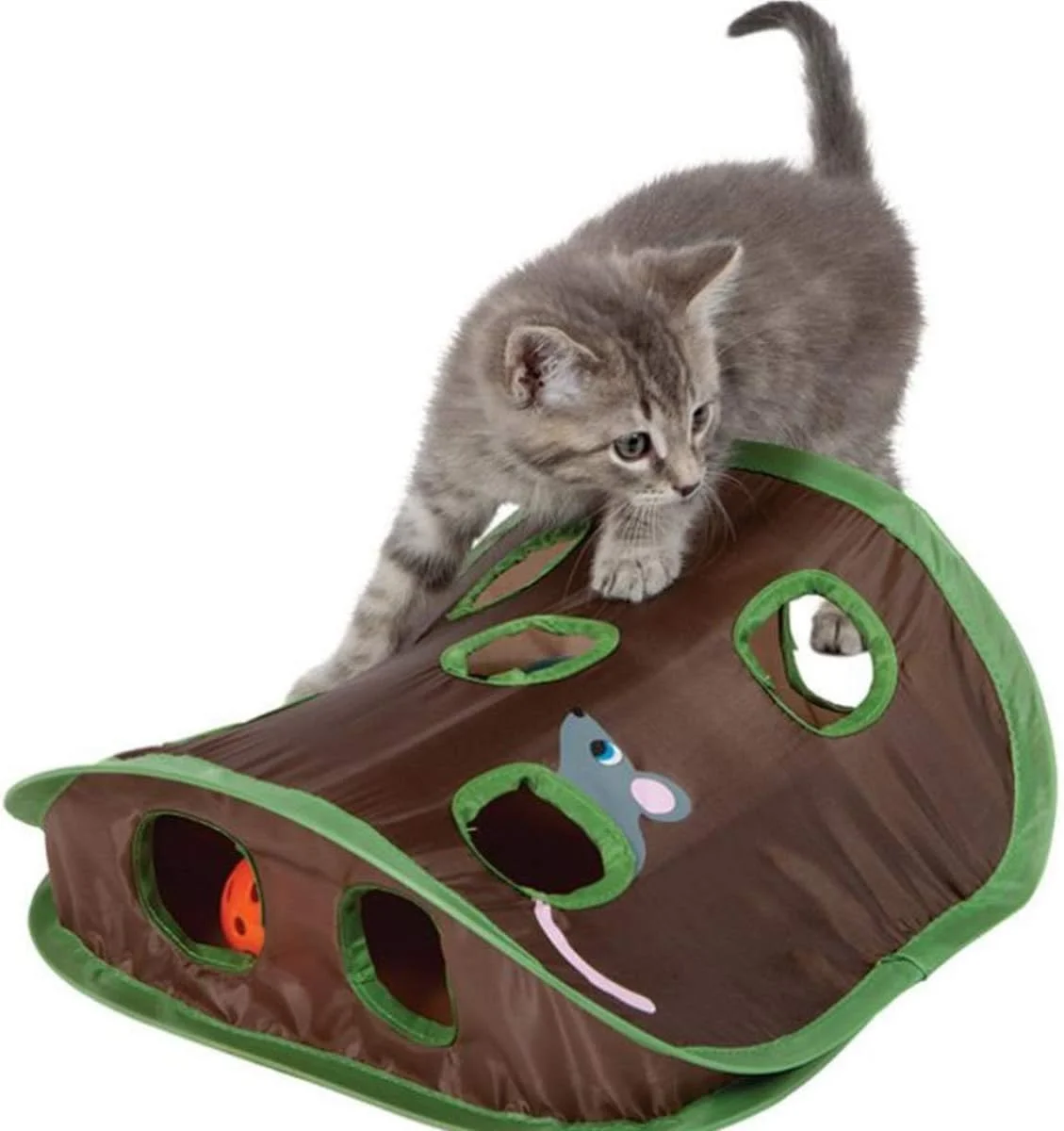 اسباب بازی آموزشی تاشو سوراخ موش گربه ها توپ خنده دار زنگوله لوازم حیوانات خانگی