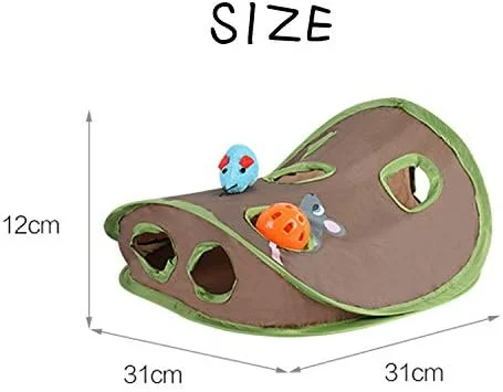 اسباب بازی آموزشی تاشو سوراخ موش گربه ها توپ خنده دار زنگوله لوازم حیوانات خانگی