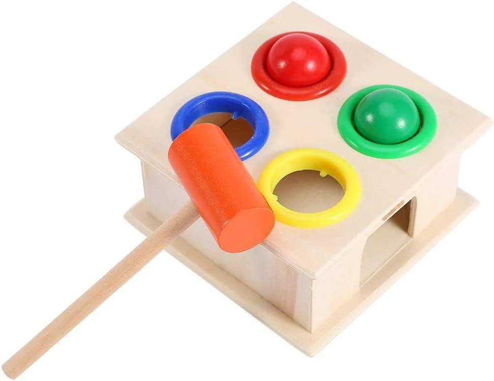 بازی چکش و توپ ام اند جی، جعبه توپ و چکش چوبی، اسباب بازی آموزشی برای کودکان و نوزادان