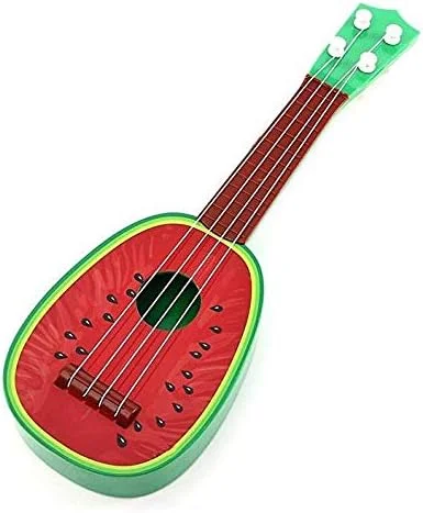 اسباب بازی های آموزشی و سرگرم کننده مینی آلات موسیقی کودکانه، گیتار 4 سیم، زیلوفون (هندوانه)