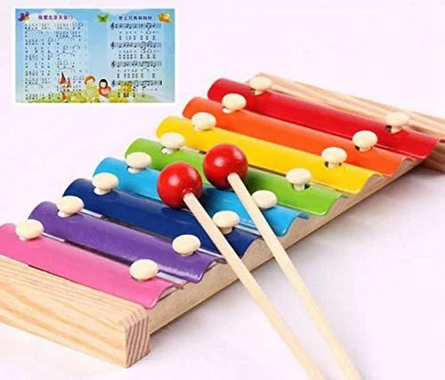 اسباب بازی آلات موسیقی کودک، وسایل کمک آموزشی، پازل چوبی کودکان زیلوفون هشت صدایی