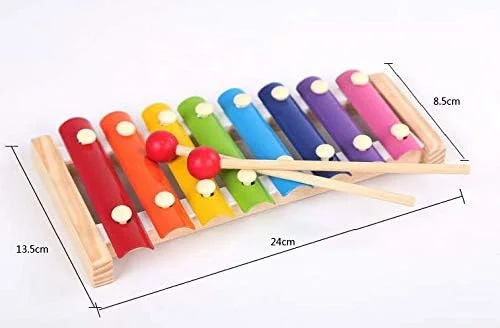 اسباب بازی آلات موسیقی کودک، وسایل کمک آموزشی، پازل چوبی کودکان زیلوفون هشت صدایی