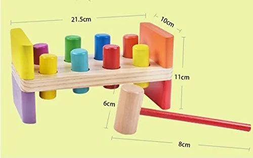 نیمکت کوبیدنی با میخ و چکش چوبی، اسباب بازی آموزشی زودهنگام برای کودکان نوپا و پیش دبستانی