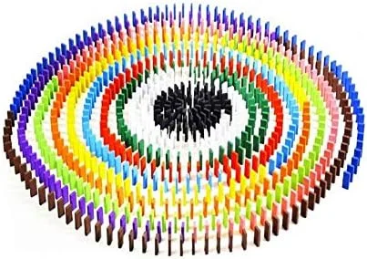 مجموعه ۱۲۰ عددی بلوک های دومینو چوبی رنگین کمانی آموزشی برای کودکان