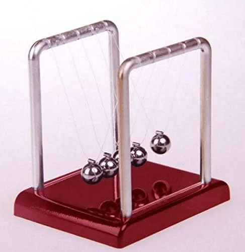 گوی های تعادل نیوتن، پازل روانشناسی علمی، اسباب بازی آموزشی با پایه چوبی قرمز و نخ نایلونی گوی های تعادل نیوتن، پازل روانشناسی علمی، اسباب بازی آموزشی با پایه چوبی قرمز و نخ نایلونی