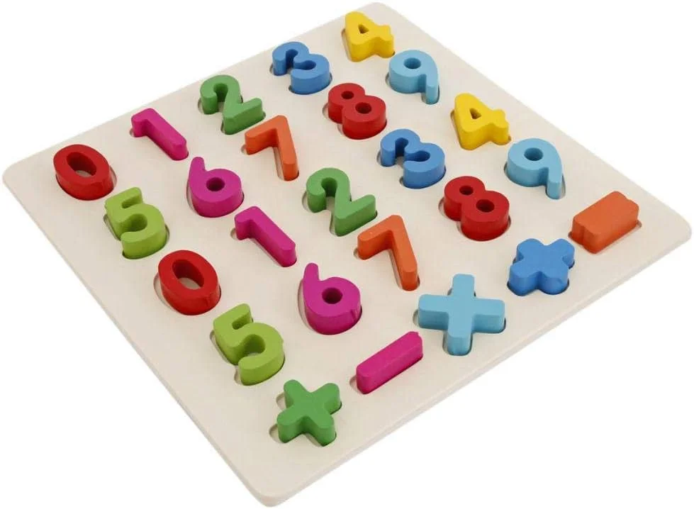 پازل چوبی اعداد آموزشی کودک چند رنگ 0-9