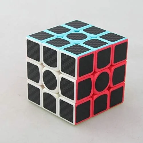 مکعب روبیک جادویی مرتبه سوم 57 میلیمتری با زیره رنگی و برچسب فیبر کربنی مشکی، اسباب بازی های هوش مکعب روبیک جادویی مرتبه سوم 57 میلیمتری با زیره رنگی و برچسب فیبر کربنی مشکی، اسباب بازی های هوش