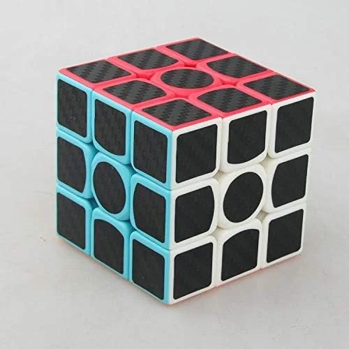 مکعب روبیک جادویی مرتبه سوم 57 میلیمتری با زیره رنگی و برچسب فیبر کربنی مشکی، اسباب بازی های هوش مکعب روبیک جادویی مرتبه سوم 57 میلیمتری با زیره رنگی و برچسب فیبر کربنی مشکی، اسباب بازی های هوش