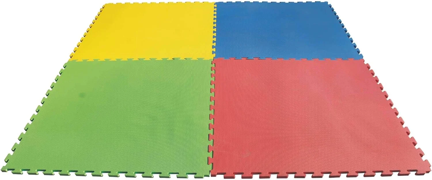 مت یوگای فومی پازلی آبی رنگ RBW TOYS، ابعاد 1 متر در 1 متر با ضخامت 30 میلی متر