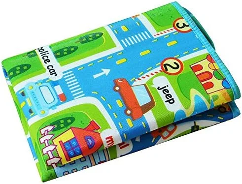 فرش بازی کودک طرح شهر - مناسب برای بازی با ماشین ها و اسباب بازی ها - بازی ایمن، آموزش و سرگرمی - هدیه ایده آل برای اتاق خواب کودک، اتاق بازی و فضای بازی