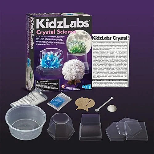 کیت علوم کریستال 4M KidzLabs – پرورش آکوامارین، خوشه ماه درخشان و کریستال های درخت برفی به همراه پایه های نمایش و راهنمای آموزشی – کیت زمین شناسی STEM DIY برای کودکان 10 سال به بالا کیت علوم کریستال 4M KidzLabs – پرورش آکوامارین، خوشه ماه درخشان و کریستال های درخت برفی به همراه پایه های نمایش و راهنمای آموزشی – کیت زمین شناسی STEM DIY برای کودکان 10 سال به بالا