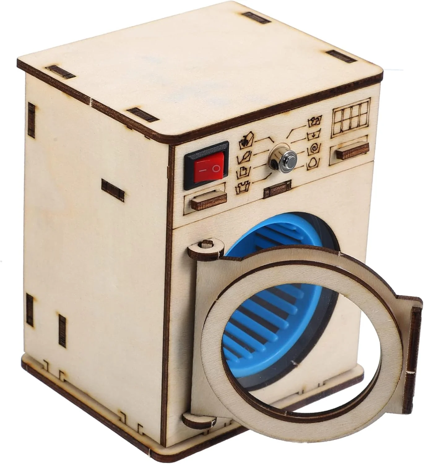 یک مجموعه کیت های علمی مواد فناوری DIY، پازل های اره منبت کاری چوبی، پروژه های DIY پازل های سه بعدی، کیت اره منبت کاری چوبی آزمایش علمی ماشین لباسشویی کودکان، پروژه های STEM کیت های علمی صنایع دستی