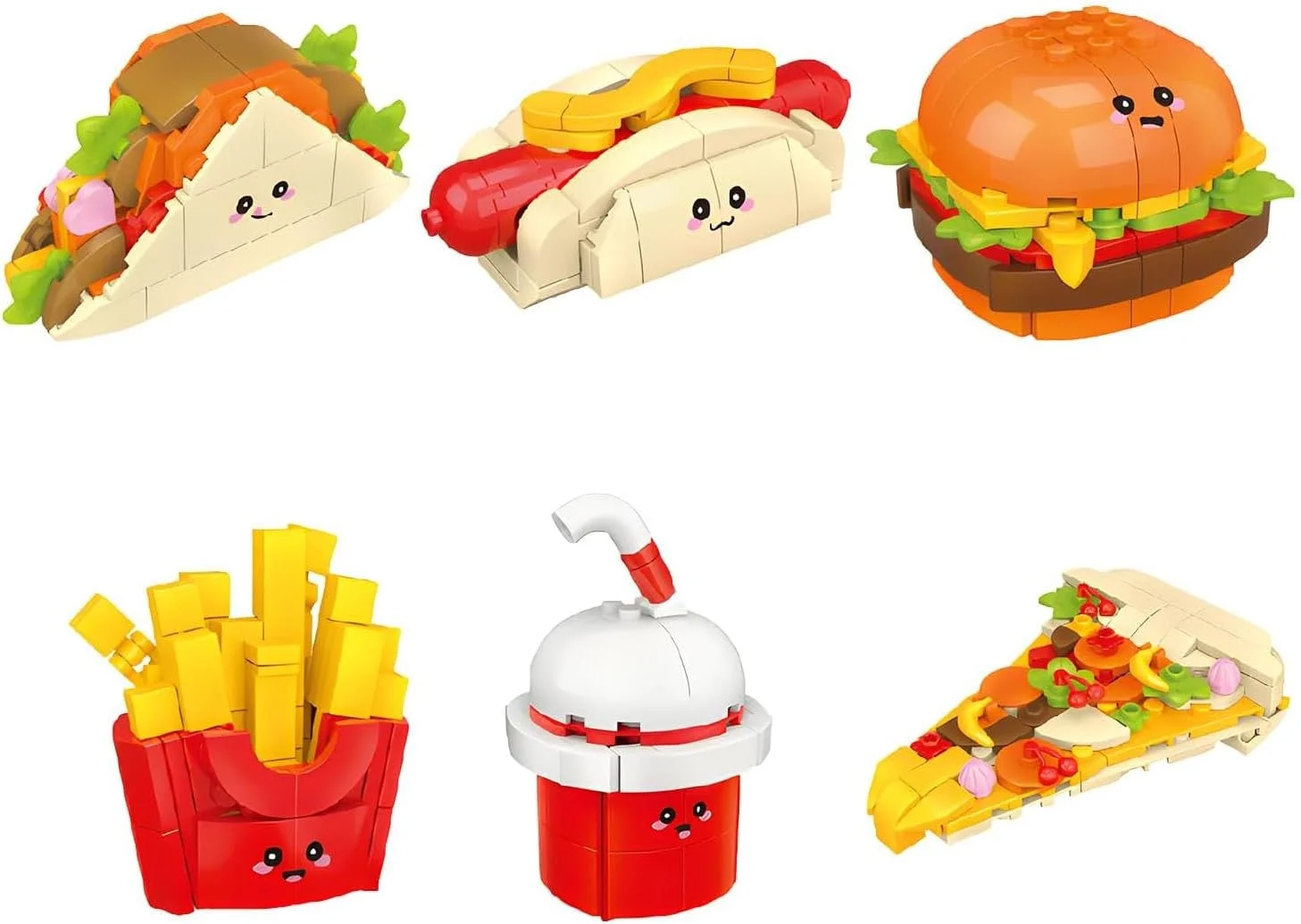 مجموعه اسباب بازی بلوک ساختمانی برای کودکان، اسباب بازی های کوچک فست فود غربی، خلاقانه، کیت ساخت و ساز غذای DIY آموزشی، هدیه تولد، هدیه مهمانی، اسباب بازی یادگیری پیش دبستانی