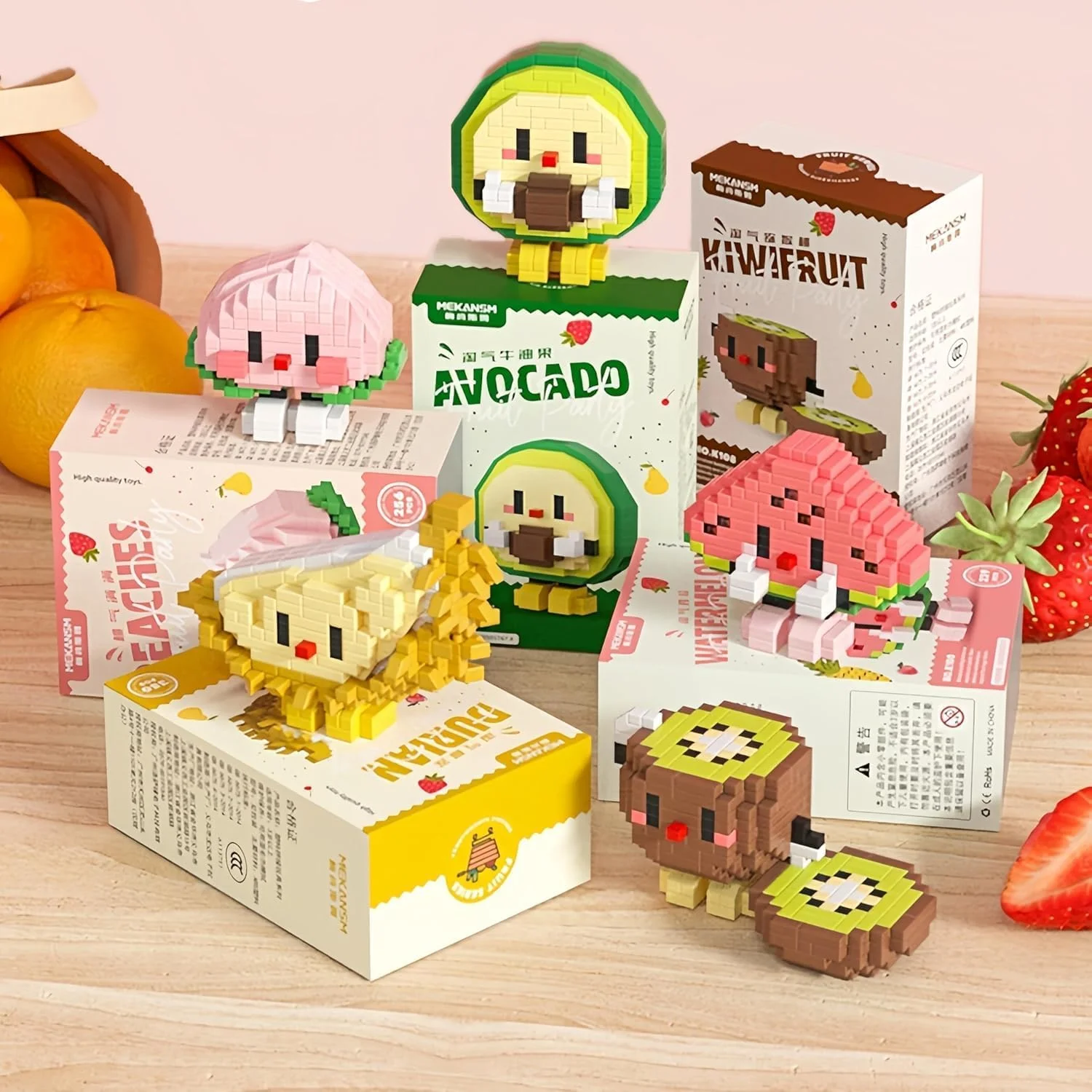 مجموعه بلوک های ساختمانی کوچک KASTWAVE، سری میوه های زیبا 12 در 1، اسباب بازی مدل DIY مینی آموزشی STEM - هدایای مهمانی خلاقانه - ایده آل برای تولد، پرکننده های جوراب کریسمس برای کودکان و بزرگسالان