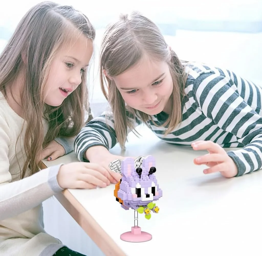 بلوک‌های ساختنی کوچک حیوانات، کیت‌های مدل مینی سه بعدی، مجموعه پازل آجری کارتونی، هدیه تزئینی سر تکان دهنده برای بزرگسالان و کودکان، اسباب بازی ساخت و ساز خلاقانه، 2 عددی