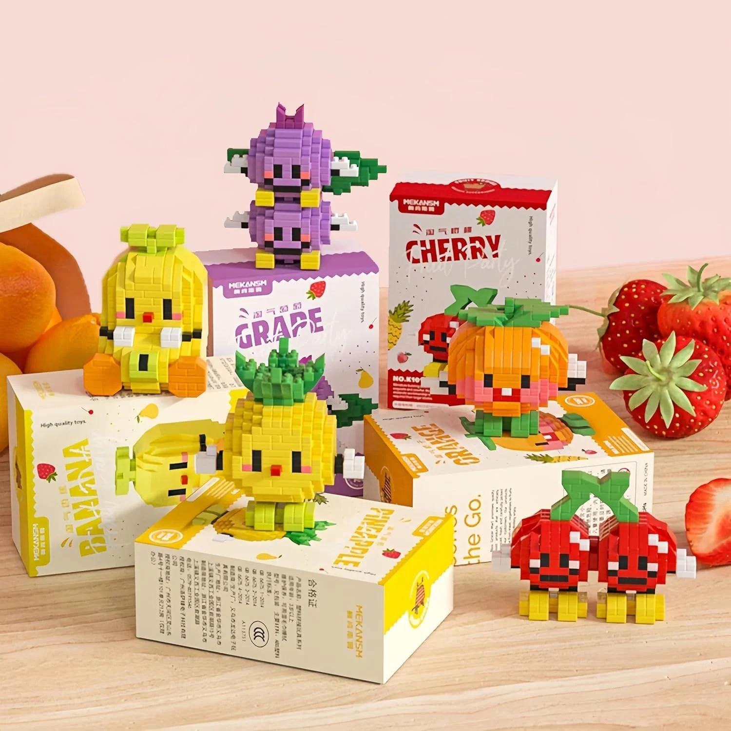 مجموعه بلوک های ساختمانی کوچک KASTWAVE، سری میوه های زیبا 12 در 1، اسباب بازی مدل DIY مینی آموزشی STEM - هدایای مهمانی خلاقانه - ایده آل برای تولد، پرکننده های جوراب کریسمس برای کودکان و بزرگسالان