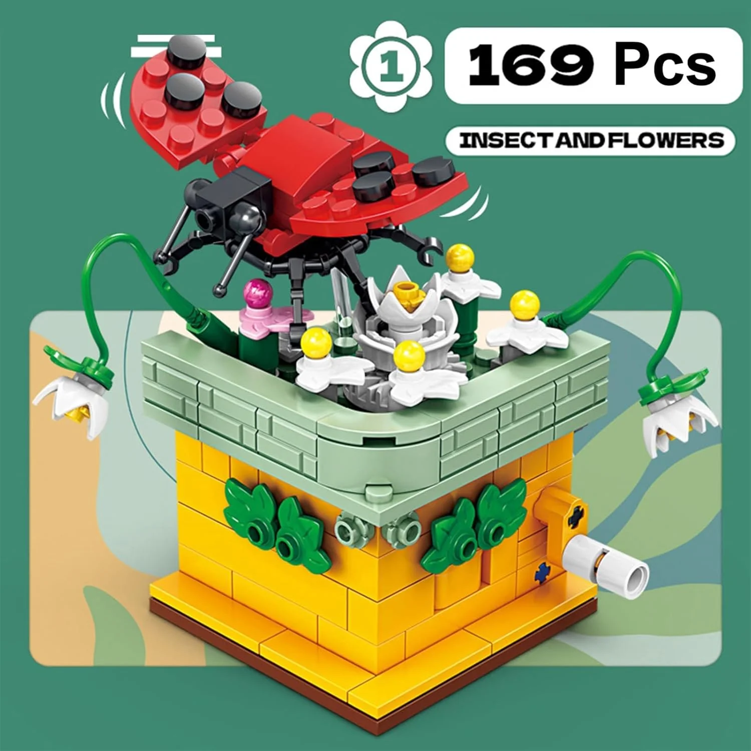 مجموعه ساختنی حشرات مکانیکی و گل ها با قطعات متحرک سه بعدی، مدل گیاه شناسی خلاقانه 661 قطعه، مجموعه مهندسی DIY برای بزرگسالان، کودکان و هدیه (4 عدد)