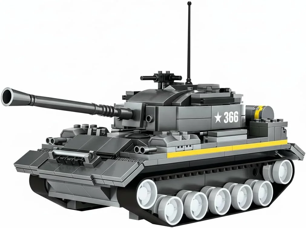 مجموعه ساختنی تانک ارتشی KASTWAVE، 340 قطعه تانک اسباب بازی نیروهای مسلح برای سنین 10 سال به بالا – برجک چرخان با اتصال تفنگ، مدل تانک ارتشی سازگار با تمام برندهای اصلی بلوک های ساختمانی مجموعه ساختنی تانک ارتشی KASTWAVE، 340 قطعه تانک اسباب بازی نیروهای مسلح برای سنین 10 سال به بالا – برجک چرخان با اتصال تفنگ، مدل تانک ارتشی سازگار با تمام برندهای اصلی بلوک های ساختمانی