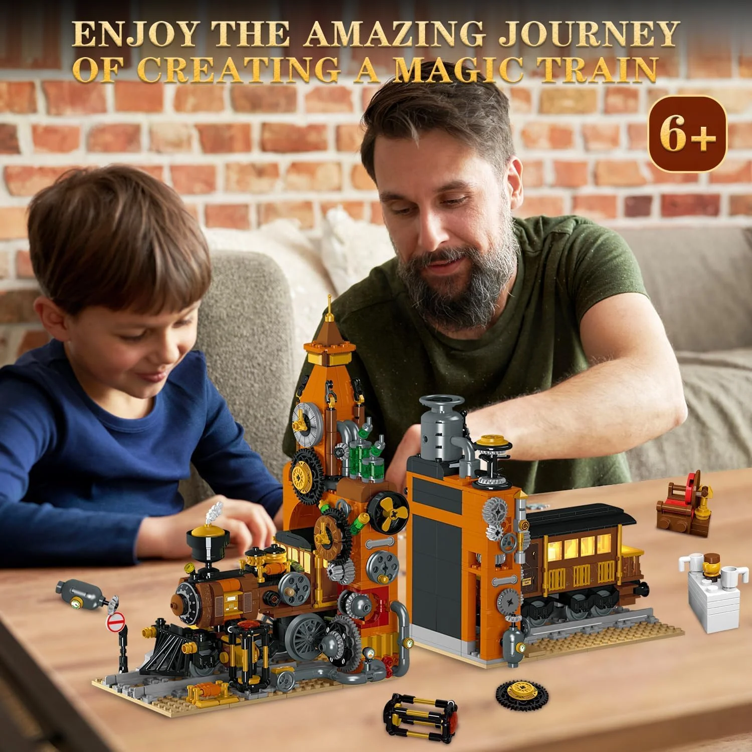 مجموعه بوک اند قطار استیم پانک KASTWAVE، مجموعه 252 قطعه ای خلاقانه بوک نوک با نور LED، مدل بلوک ساختنی بوک نوک مینیاتوری با جزئیات غنی برای کودکان، بزرگسالان، پسران و دختران بالای 8 سال مجموعه بوک اند قطار استیم پانک KASTWAVE، مجموعه 252 قطعه ای خلاقانه بوک نوک با نور LED، مدل بلوک ساختنی بوک نوک مینیاتوری با جزئیات غنی برای کودکان، بزرگسالان، پسران و دختران بالای 8 سال