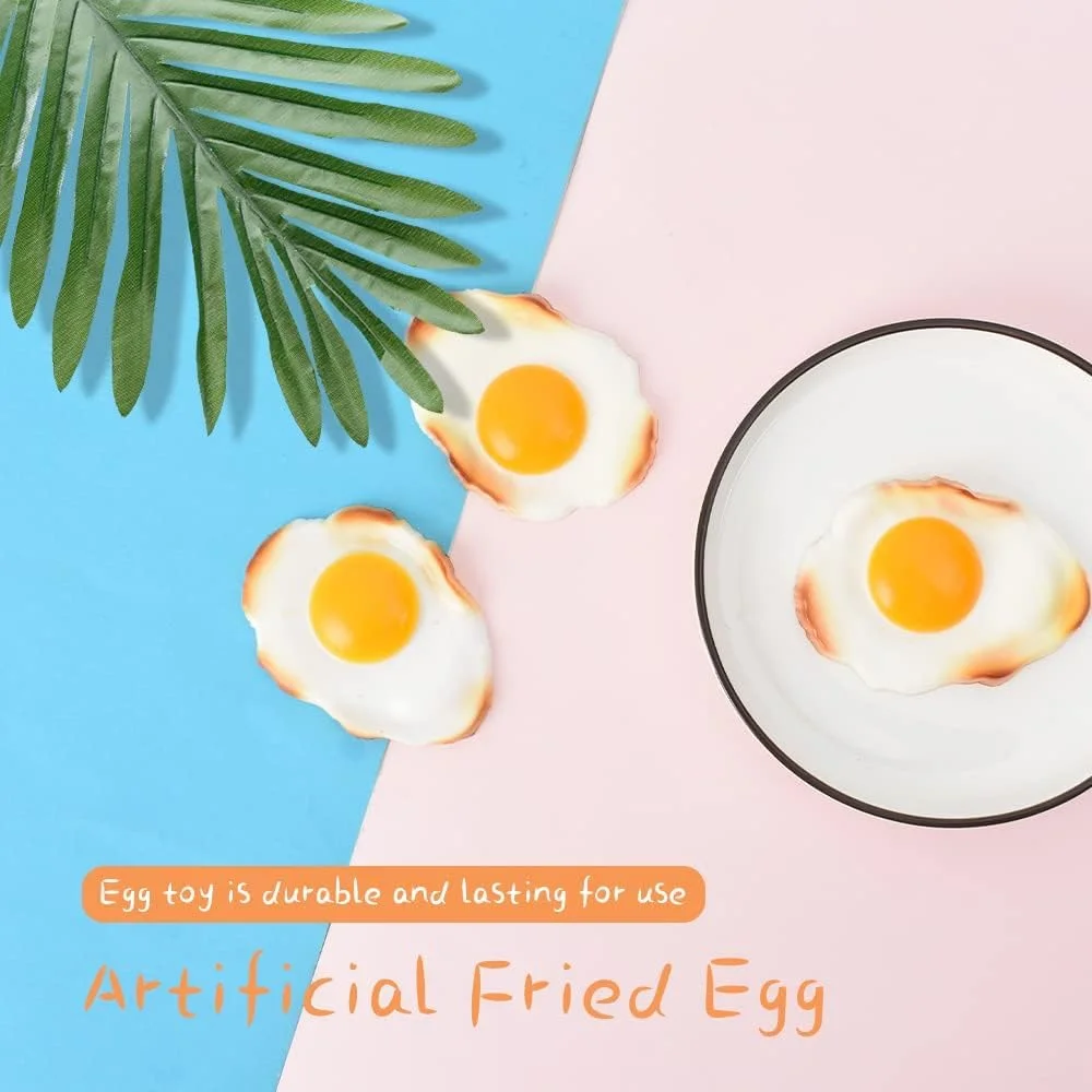 ست اسباب بازی تخم مرغ سرخ کرده مصنوعی واقعی، 2 عدد مدل غذای مصنوعی، برای بازی های وانمودی کودکان، دکور آشپزخانه آموزشی، بازی نقش آفرینی آشپزی و وسایل عکس ست اسباب بازی تخم مرغ سرخ کرده مصنوعی واقعی، 2 عدد مدل غذای مصنوعی، برای بازی های وانمودی کودکان، دکور آشپزخانه آموزشی، بازی نقش آفرینی آشپزی و وسایل عکس