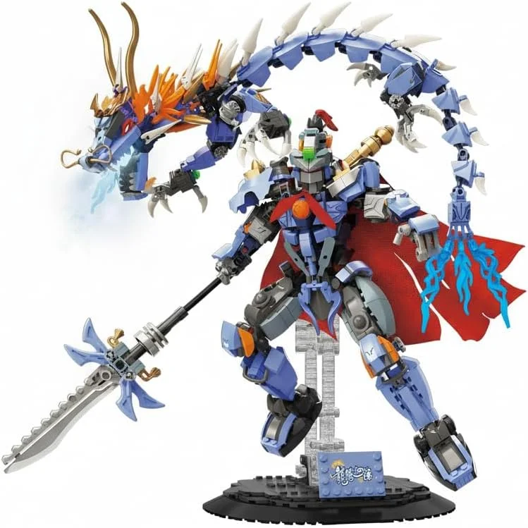 مجموعه ساخت اژدهای مکانیکی، مدل جنگجوی اژدهای جالب با نیزه بلند، مدل بلوک های ساختمانی یینگ لانگ با پایه نمایش، ایده هدیه برای کلکسیونرها، کودکان و بزرگسالان (1318 قطعه) مجموعه ساخت اژدهای مکانیکی، مدل جنگجوی اژدهای جالب با نیزه بلند، مدل بلوک های ساختمانی یینگ لانگ با پایه نمایش، ایده هدیه برای کلکسیونرها، کودکان و بزرگسالان (1318 قطعه)