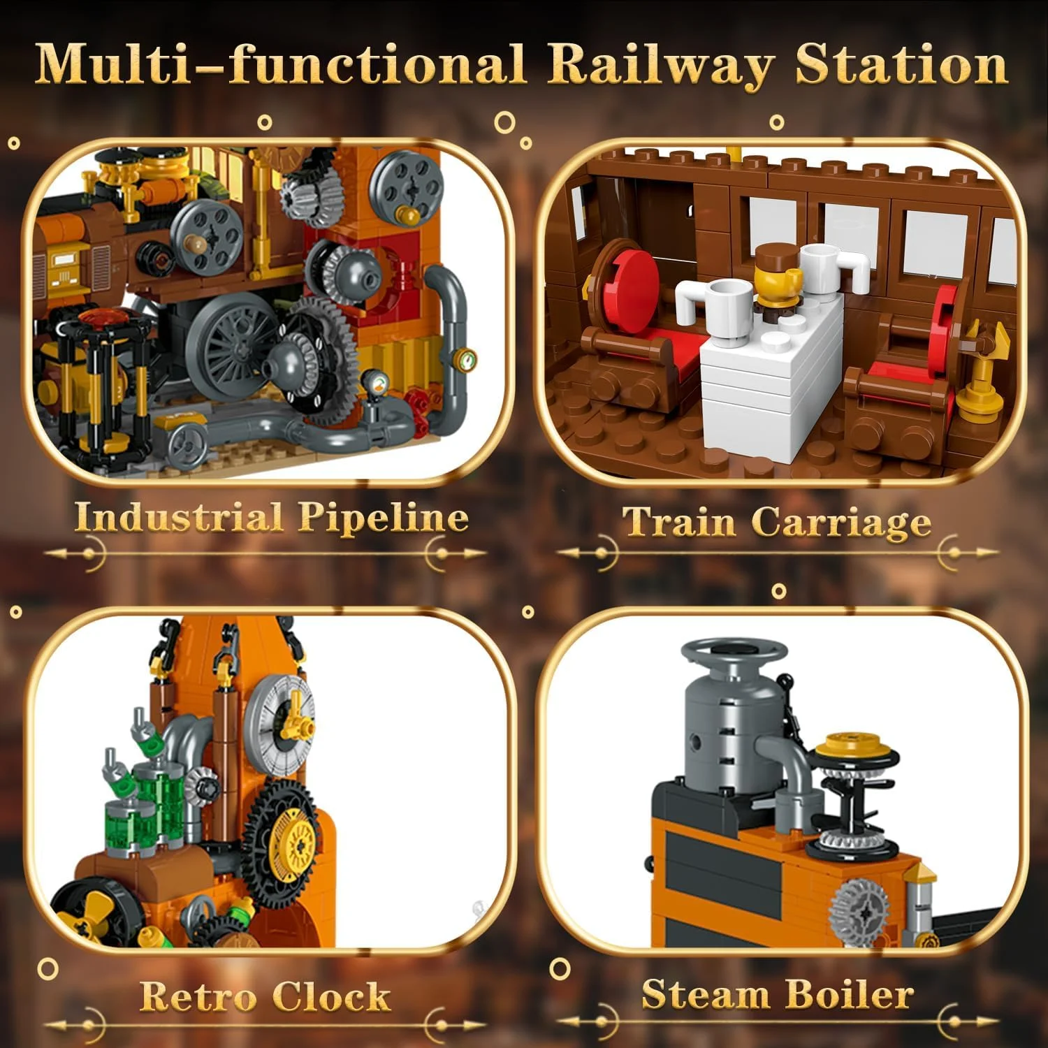 مجموعه بوک اند قطار استیم پانک KASTWAVE، مجموعه 252 قطعه ای خلاقانه بوک نوک با نور LED، مدل بلوک ساختنی بوک نوک مینیاتوری با جزئیات غنی برای کودکان، بزرگسالان، پسران و دختران بالای 8 سال مجموعه بوک اند قطار استیم پانک KASTWAVE، مجموعه 252 قطعه ای خلاقانه بوک نوک با نور LED، مدل بلوک ساختنی بوک نوک مینیاتوری با جزئیات غنی برای کودکان، بزرگسالان، پسران و دختران بالای 8 سال