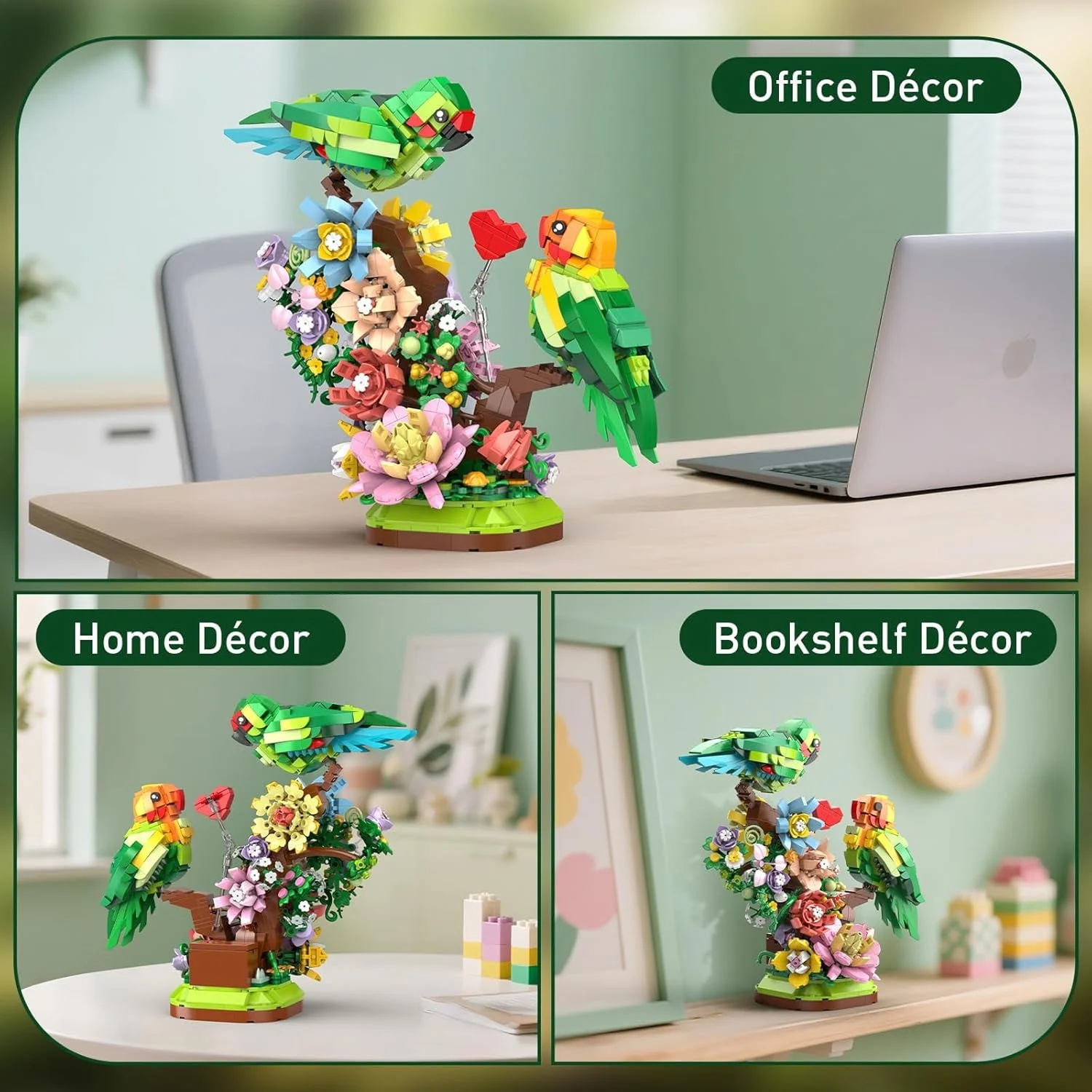 مجموعه ساختنی گل و پرنده عشق، مدل گیاهی طوطی گل با 1050 قطعه به همراه چراغ های LED برای بزرگسالان و کودکان 8 سال به بالا، اسباب بازی تزئینی حیوانات برای دختران و پسران مجموعه ساختنی گل و پرنده عشق، مدل گیاهی طوطی گل با 1050 قطعه به همراه چراغ های LED برای بزرگسالان و کودکان 8 سال به بالا، اسباب بازی تزئینی حیوانات برای دختران و پسران